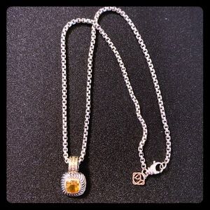 David Yurman Citrine Albion Pendant and Necklace